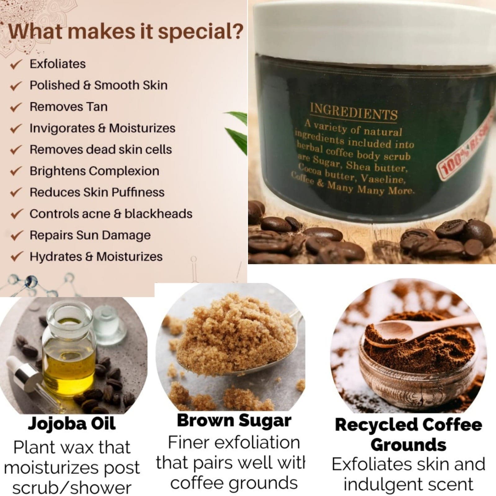 Herbal Coffee Body Sugar Scrub  view 4